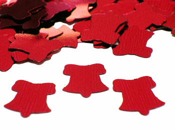 Red Bell Shaped Confetti by the pound or packet